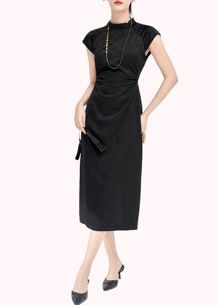 Cap Sleeves Midi Cheongsam
