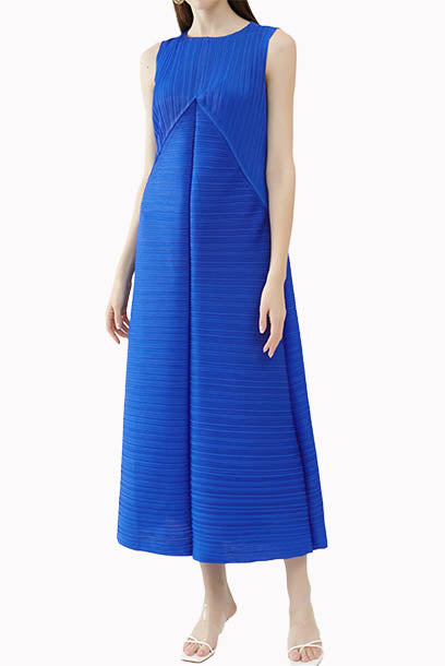 Pleats Please Sleeveless Midi Dress