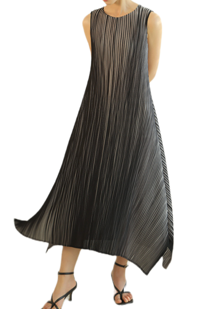 Sleeveless Pleats Please Midi Dress