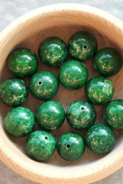 Cheongsam 旗袍 Natural Emerald Green Chalcedony Jadeite Gemstone Beads Knot Buttons