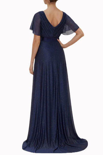 Bell Sleeves Evening Gown