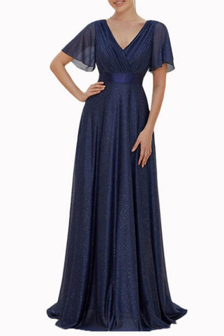 Bell Sleeves Evening Gown