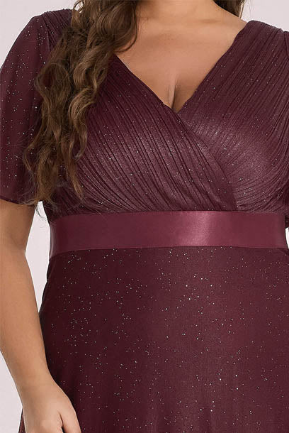 Plus Size Bell Sleeves Evening Gown
