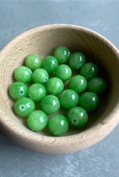 Cheongsam 旗袍 Bright Green Stone Jade Beads Knot Buttons