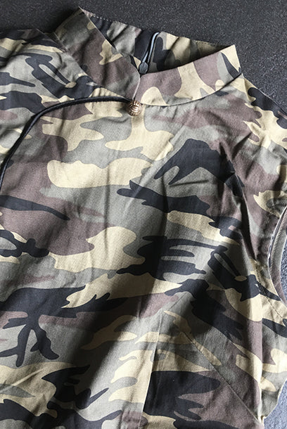 Sleeveless Camouflage Cheongsam Qipao
