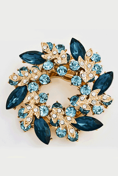 Rhinestones Sparkling Gold Brooch