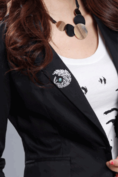 Embellished Leaf with Multicoloured Faux Pearl Brooch