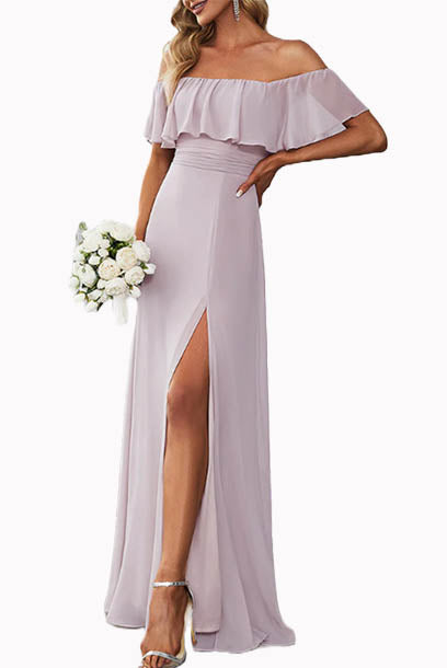 Off-the-shoulders Bridesmaid Evening Gown