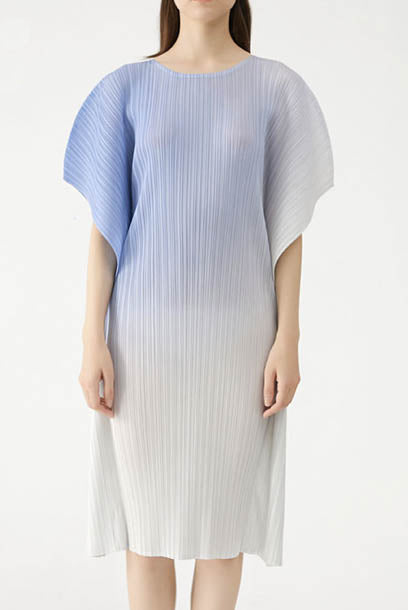 Pleats Please Cap Sleeves Gradient Dress