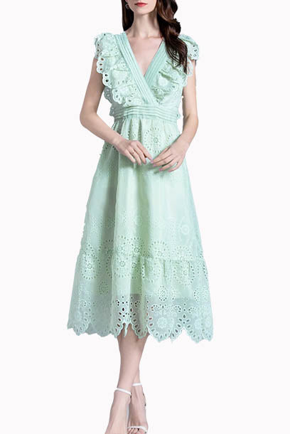 Eyelet Midi Dress