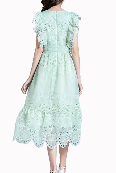 Eyelet Midi Dress