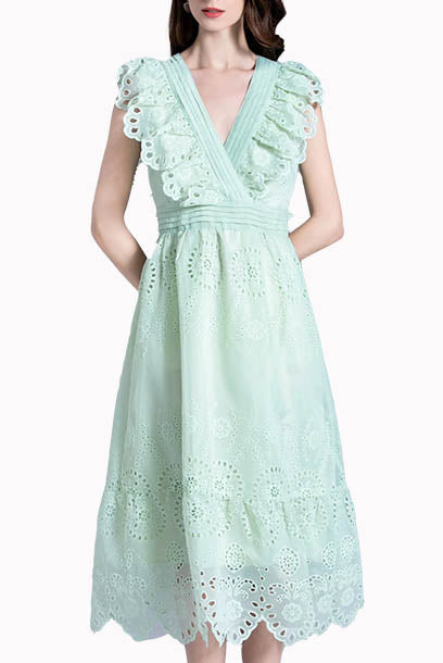 Eyelet Midi Dress