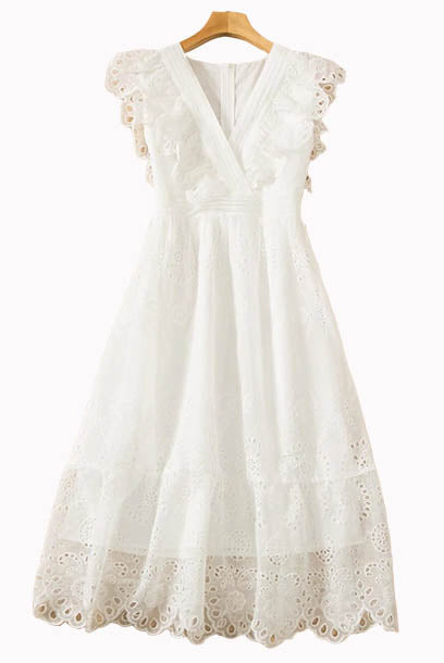 Eyelet Midi Dress