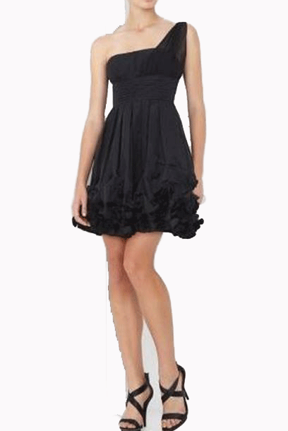 Bcbg black sales one shoulder dress