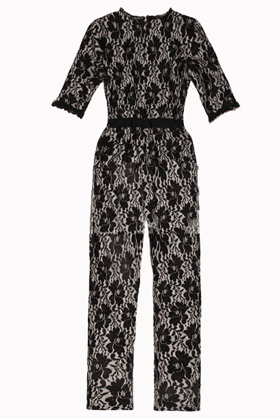Elbow Sleeves Lace Playsuit Jumpsuit