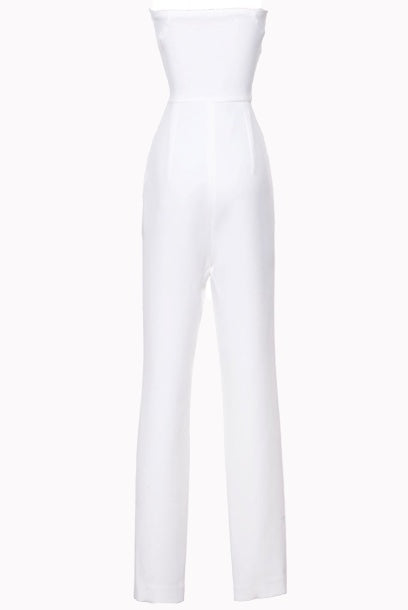 Strapless White Tapered Playsuit
