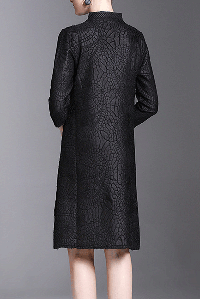 3/4 Sleeves Pleats Please Cheongsam Dress