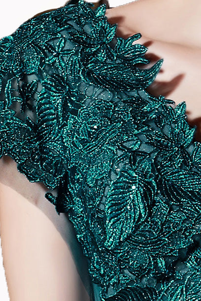 Deep V Playsuit Jumpsuit Lace Satin Evening Gown