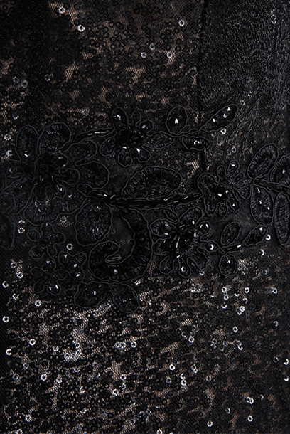 Sweetheart Peek-a-boo Black Evening Gown