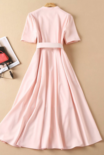 Short Sleeves Pink Middleton Dress