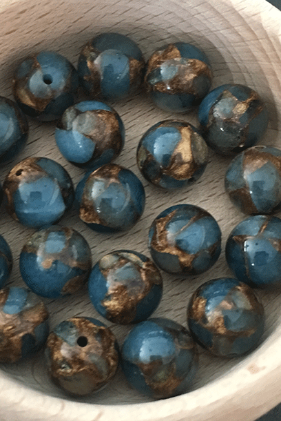 Cheongsam 旗袍 Natural Lake Blue Cloisonne Jade Beads Knot Buttons