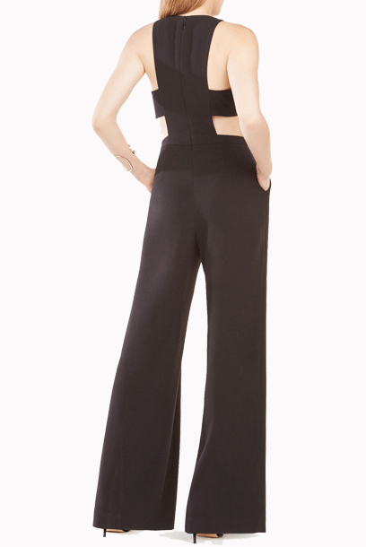 BCBG Sleeveless Cutout Black Playsuit Jumpsuit