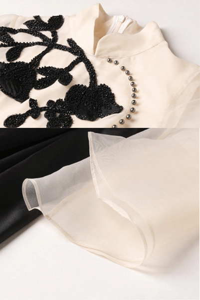 Bell Sleeves Avant Garde Modern Korean QIpao Cheongsam Dress