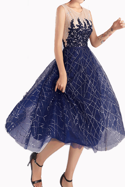 Sleeveless Sequin Cocktail Dress