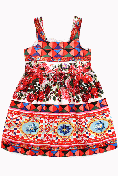 Mum & Girl Carretto-Print Skater Dress