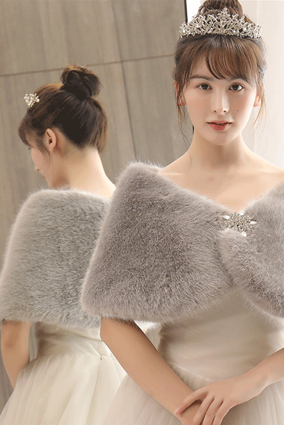 Faux Mink Fur Wrap Shawl