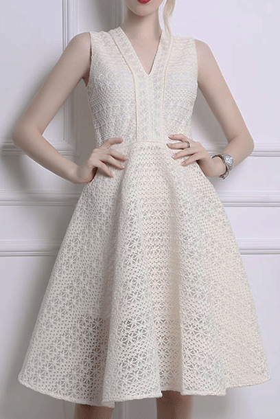 Sleeveless Lace Mini Dress