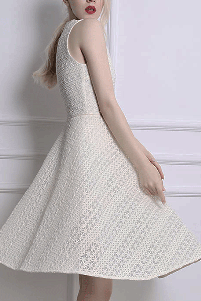 Sleeveless Lace Mini Dress