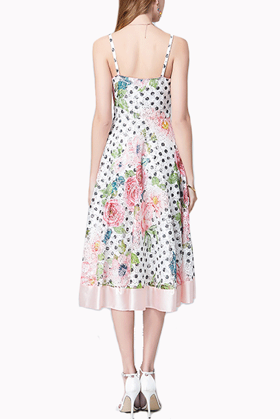 Sleeveless Floral Sequin Midi Dress