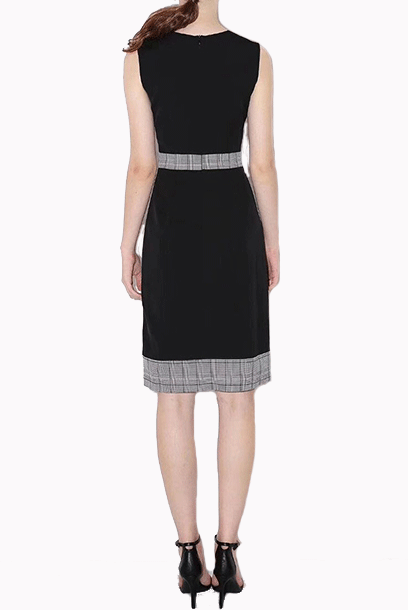 Sleeveless Houndstooth Pencil Dress