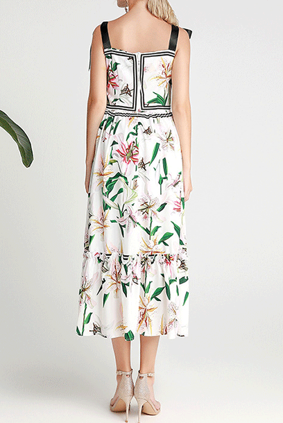 Sleeveless Lily Printed Midi Dress