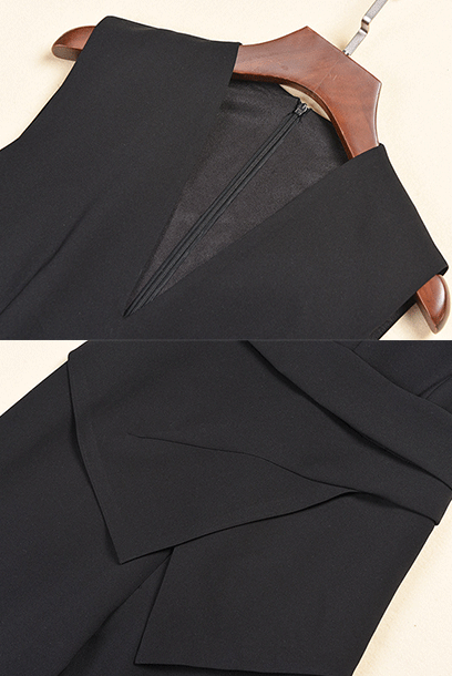 Sleeveless Asymetrical Layed Peplum Flare Playsuit Jumpsuit