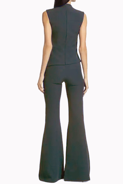 Sleeveless Asymetrical Layed Peplum Flare Playsuit Jumpsuit