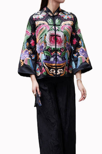 Bell Sleeves Embroidered Cheongsam Top