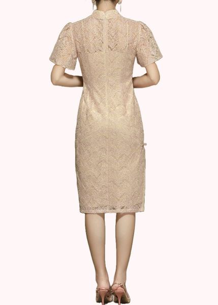 Bell Sleeves Lace Cheongsam