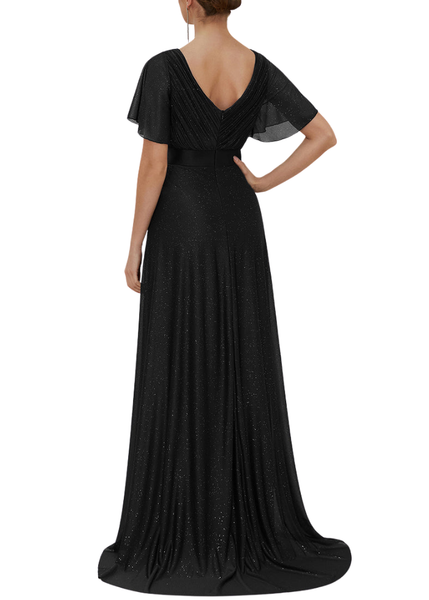 Bell Sleeves Evening Gown