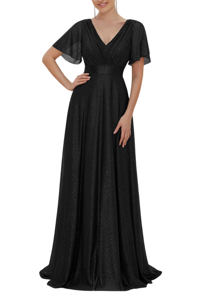 Bell Sleeves Evening Gown