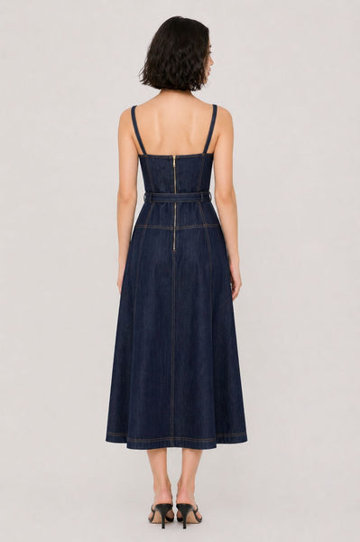 Bustier Denim Midi Dress