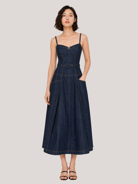 Bustier Denim Midi Dress  Frockalicious