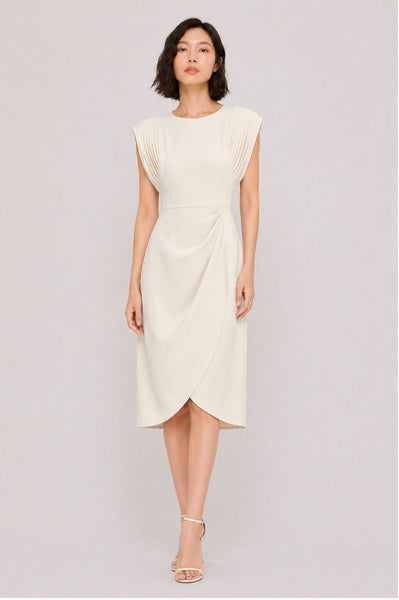 Cap Sleeves Ruched Dress