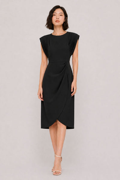 Cap Sleeves Ruched Dress