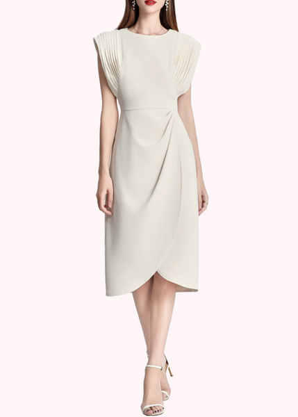 Cap Sleeves Ruched Dress