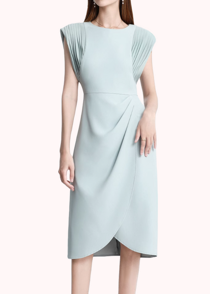 Cap Sleeves Ruched Dress