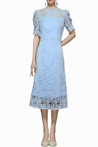 Puffed Sleeves Lace Cheongsam