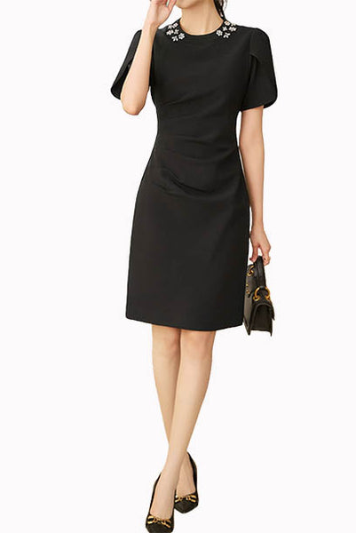 Origami Sleeves Pencil Dress