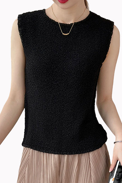 Pleats Please Sleeveless Crinkled Top